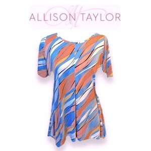 Allison Taylor Boho Hippie Sharkbite Geometric Top Tunic Vintage S